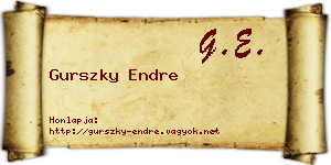 Gurszky Endre névjegykártya